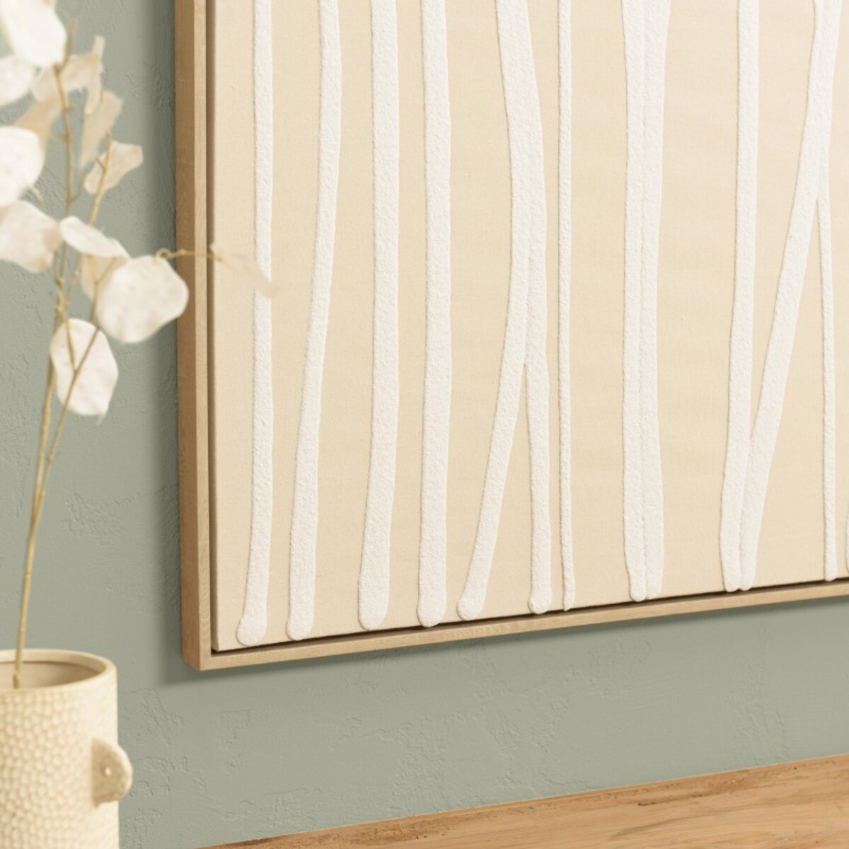 HOMER - Décoration murale B - 83x123cm lignes abstraites, cadre naturel