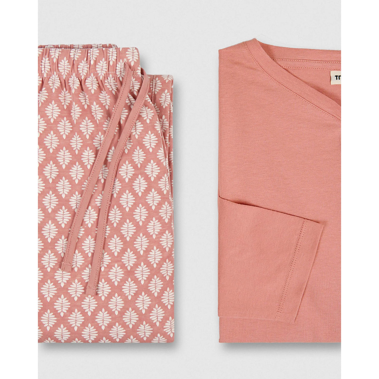 Pijama largo de mujer de algodón zurich rosa