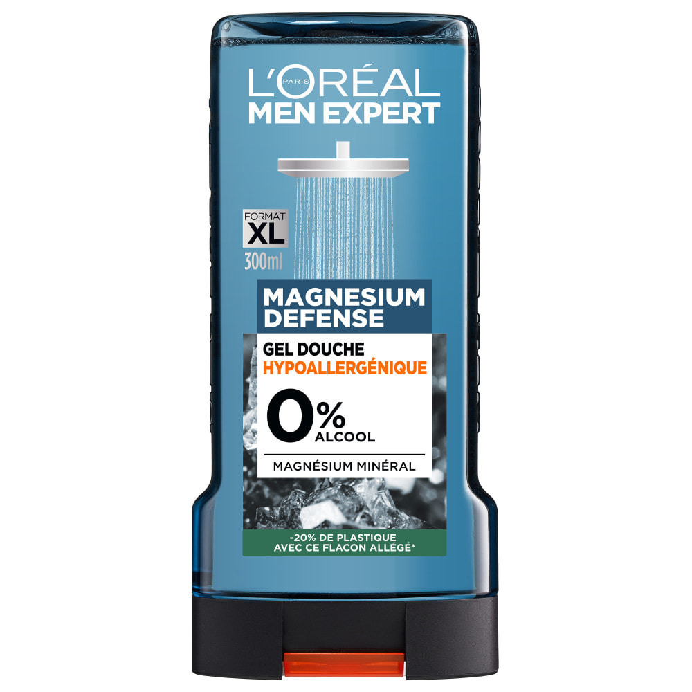 Lot de 6 - Men Expert Magnesium Defense Gel Douche Hypoallergénique 0%