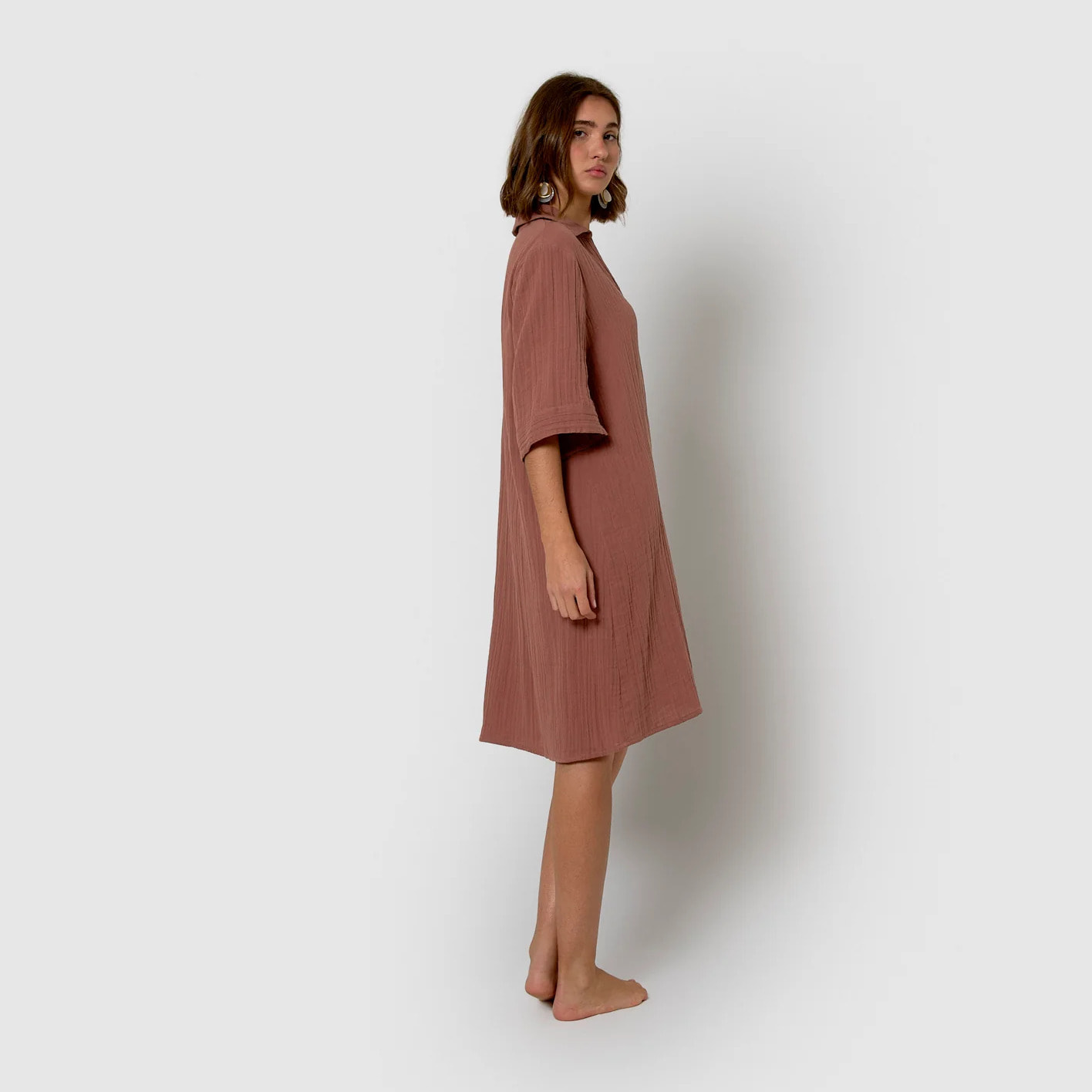 Vestido corto muselina rosette