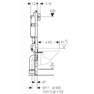 Pack WC Bati support Geberit + Cuvette Ideal Standard Tesi Aquablade + Plaque blanche + Set habillage (TesiGeb3-sabo)