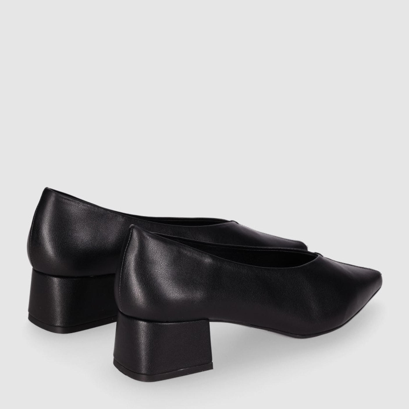 Zapatos de Piel - Negro - Tacón: 5 cm