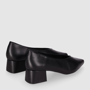Zapatos de Piel - Negro - Tacón: 5 cm
