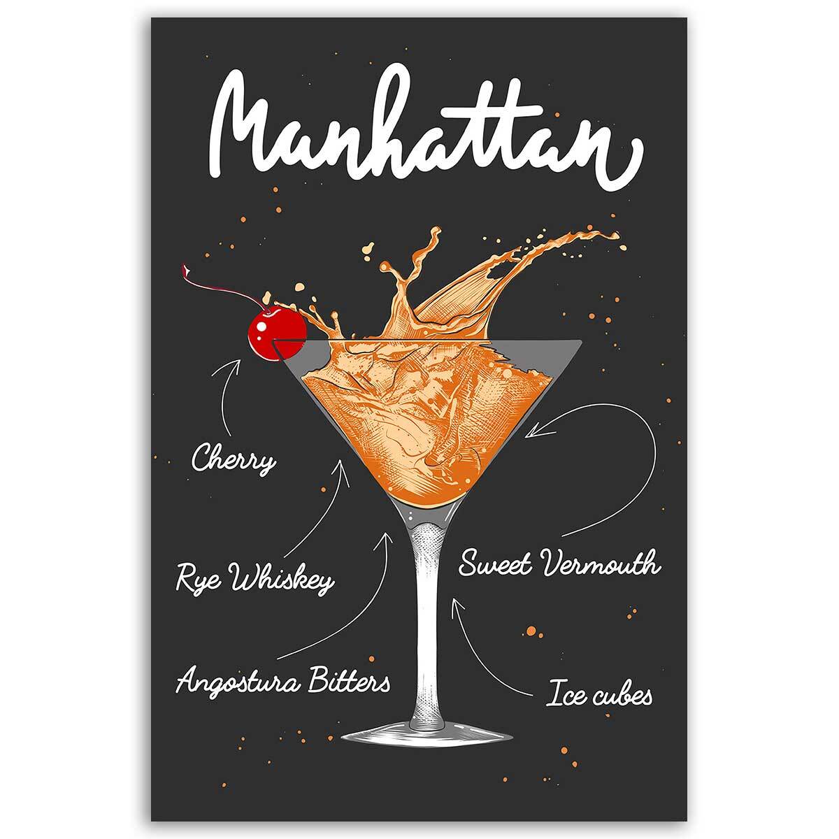 Tableau cocktail Manhattan Toile imprimée