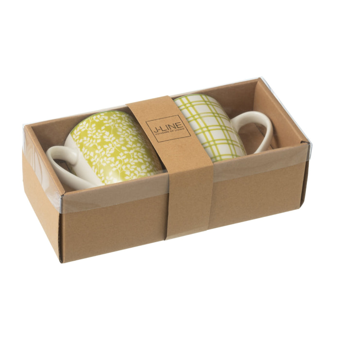 J-Line tasse - céramique - vert - boîte de 2
