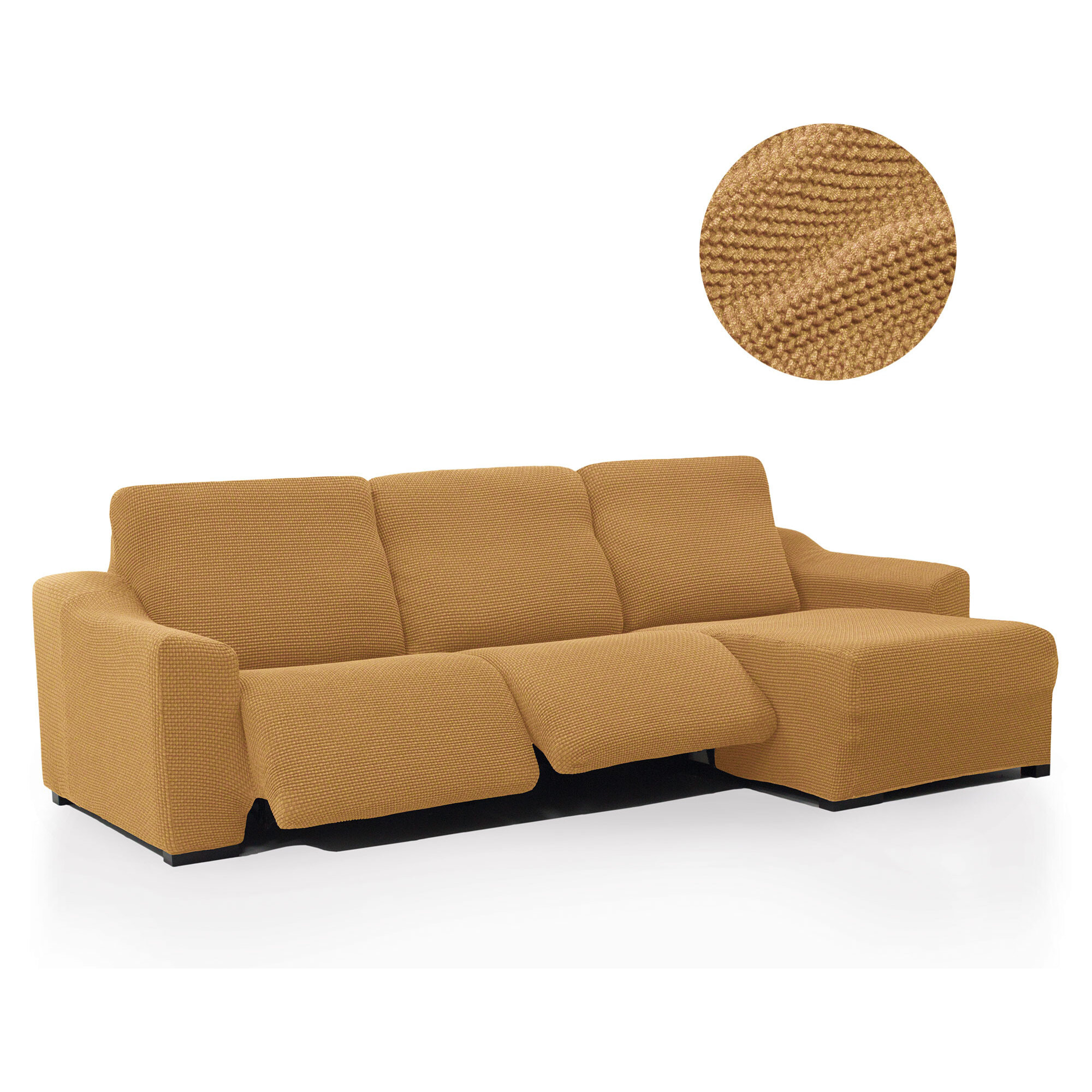 Funda para Chaise Longue derecho (visto de frente ) brazo corto SÚPER ELÁSTICA con RELAX modelo HELENA
