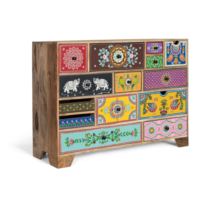 Commode en bois de manguier 120 cm style ethnique boho
