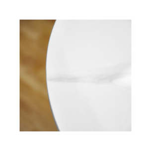 Table à manger ronde en céramique blanc marbré D.100cm - STONE