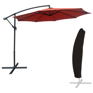 Parasol déporté OAHU rond + housse -