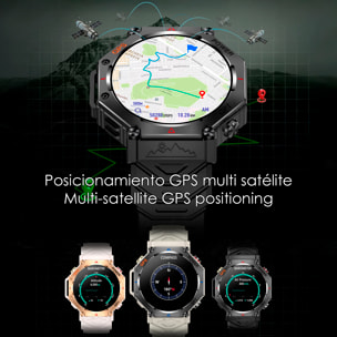 Smartwatch KC91 con llamadas BT, GPS, herramientas de exploración, ChatGPT y + de 100 modos deportivos.