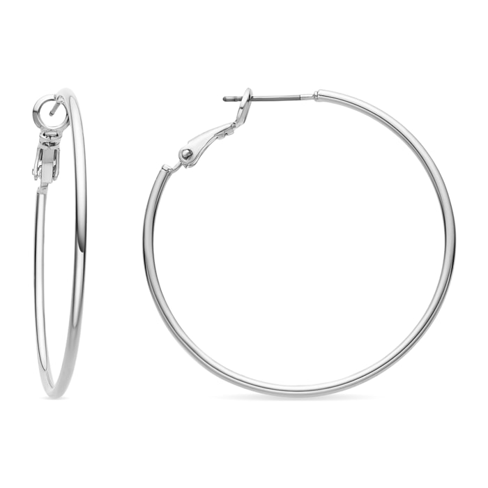 Pendientes de 40mm de diámetro acabados en rodio