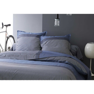 Taie d'Oreiller en Satin de Coton - Bleu Foncé