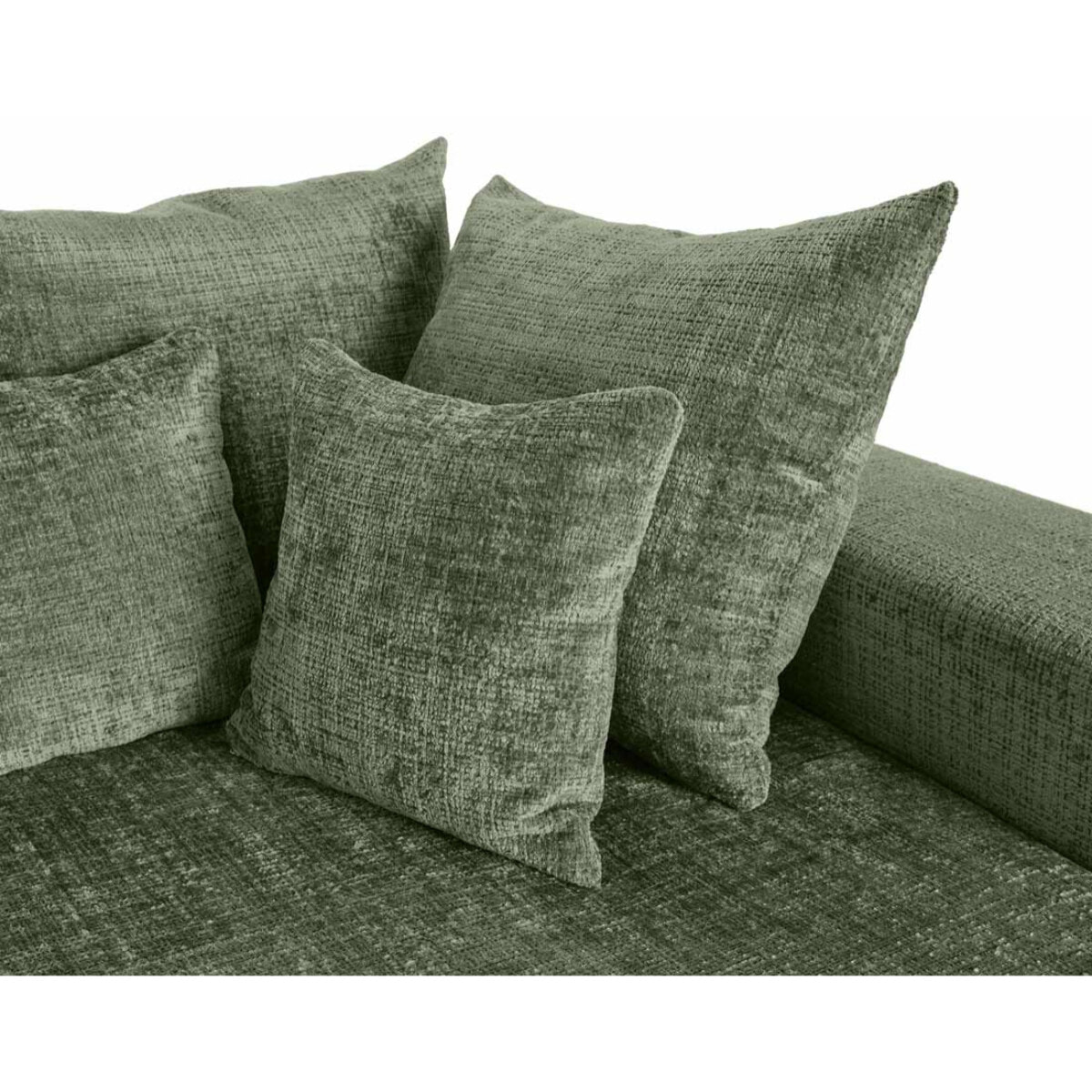 Collins - canapé droit 4 places avec double méridienne - assise profonde - en velours texturé - Vert