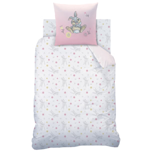 Parure de lit imprimée 100% coton, DISNEY HOME BAMBI FLOWERS