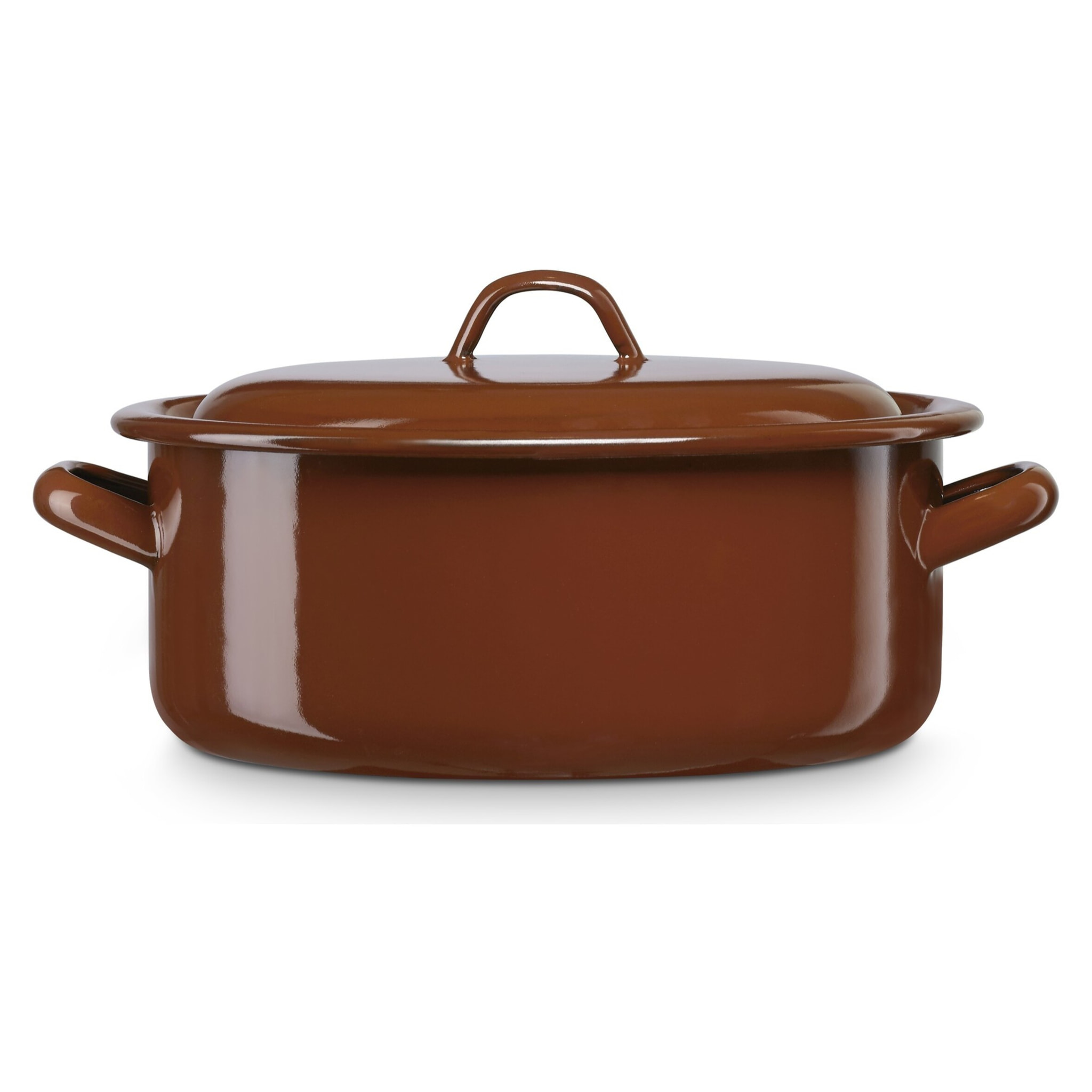 Cacerola teja de acero esmaltado ideal para guisos y cocina tradicional