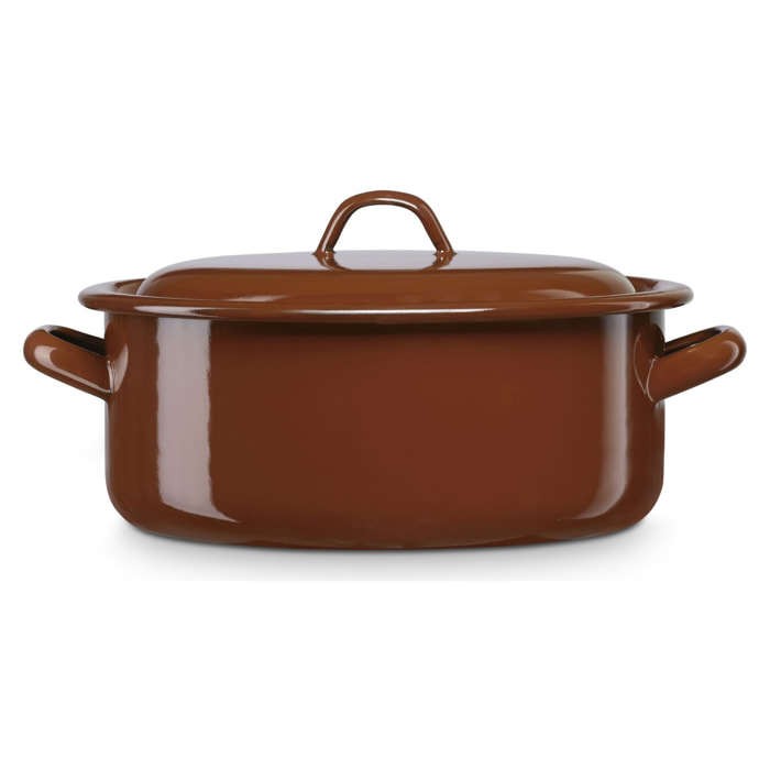Cacerola teja de acero esmaltado ideal para guisos y cocina tradicional