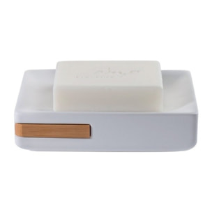 Porte savon Céramique & Bambou OSLO Blanc Spirella