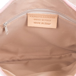 Oderzo Borsa a tracolla Donna.Pelle autentica Suede Inciso a spina di pesce