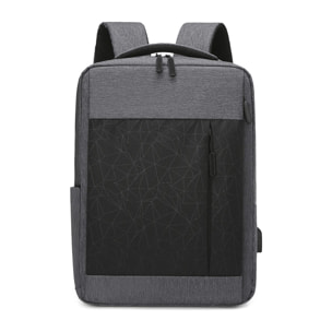 DAM Mochila para Laptop con interfaz de carga USB. 30x11x42 Cm. Color: Gris