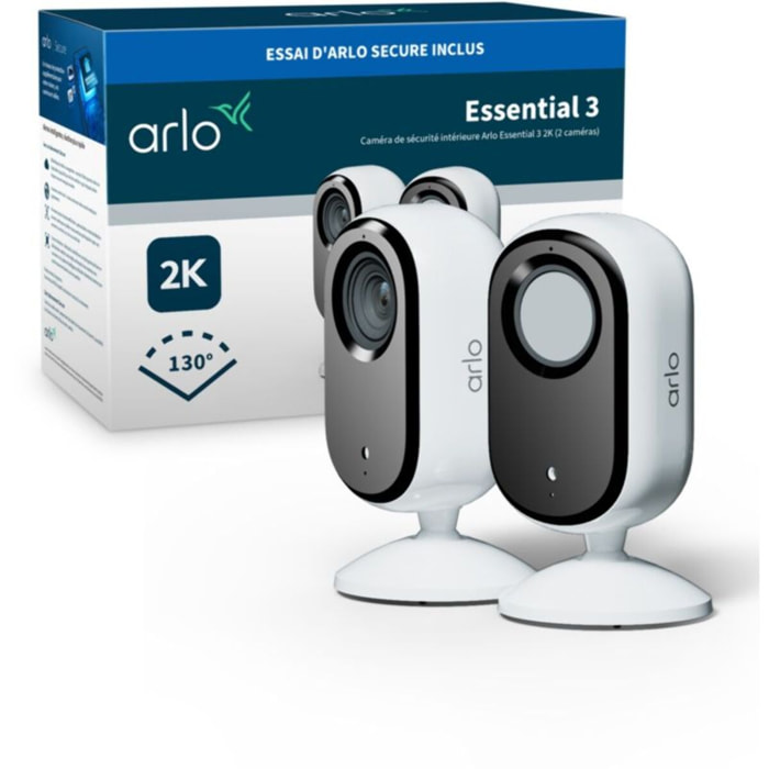 Caméra de surveillance ARLO Essential 3 2K - 2 caméras