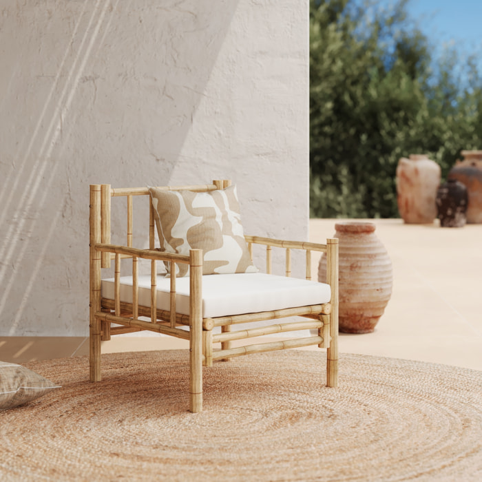 Fauteuil de jardin en bambou naturel - Vadella
