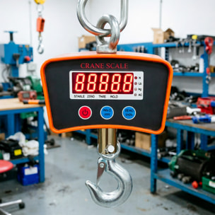 Bilancia Dinamometro da Gru 1000 kg Laredo Con Gancio Industriale In Acciaio Inox Digitale LED a Sospensione Bilancia Industriale Professionale