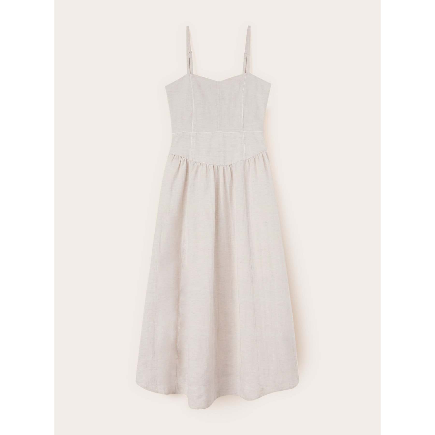 Motivi - Vestito flare lungo in misto lino - Beige