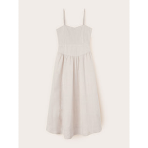 Motivi - Vestito flare lungo in misto lino - Beige