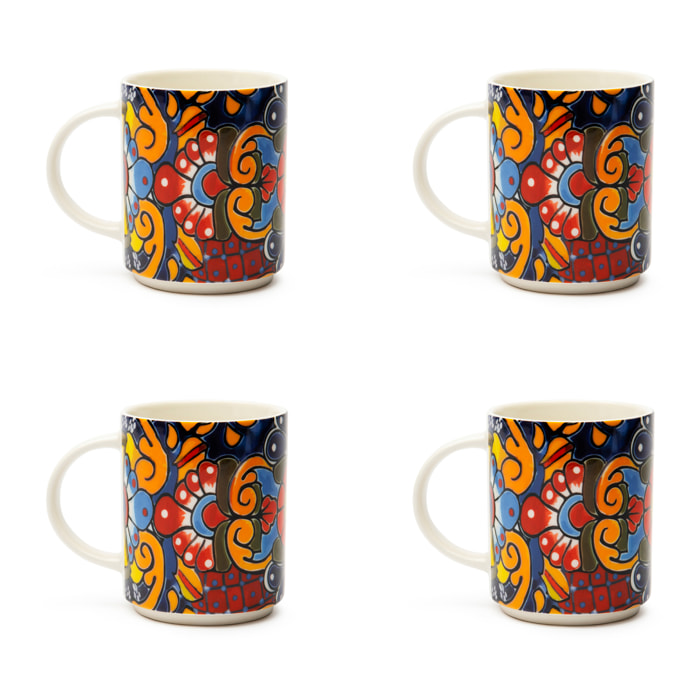 Set 4 mug Excelsa Acapulco, porcellana multicolore