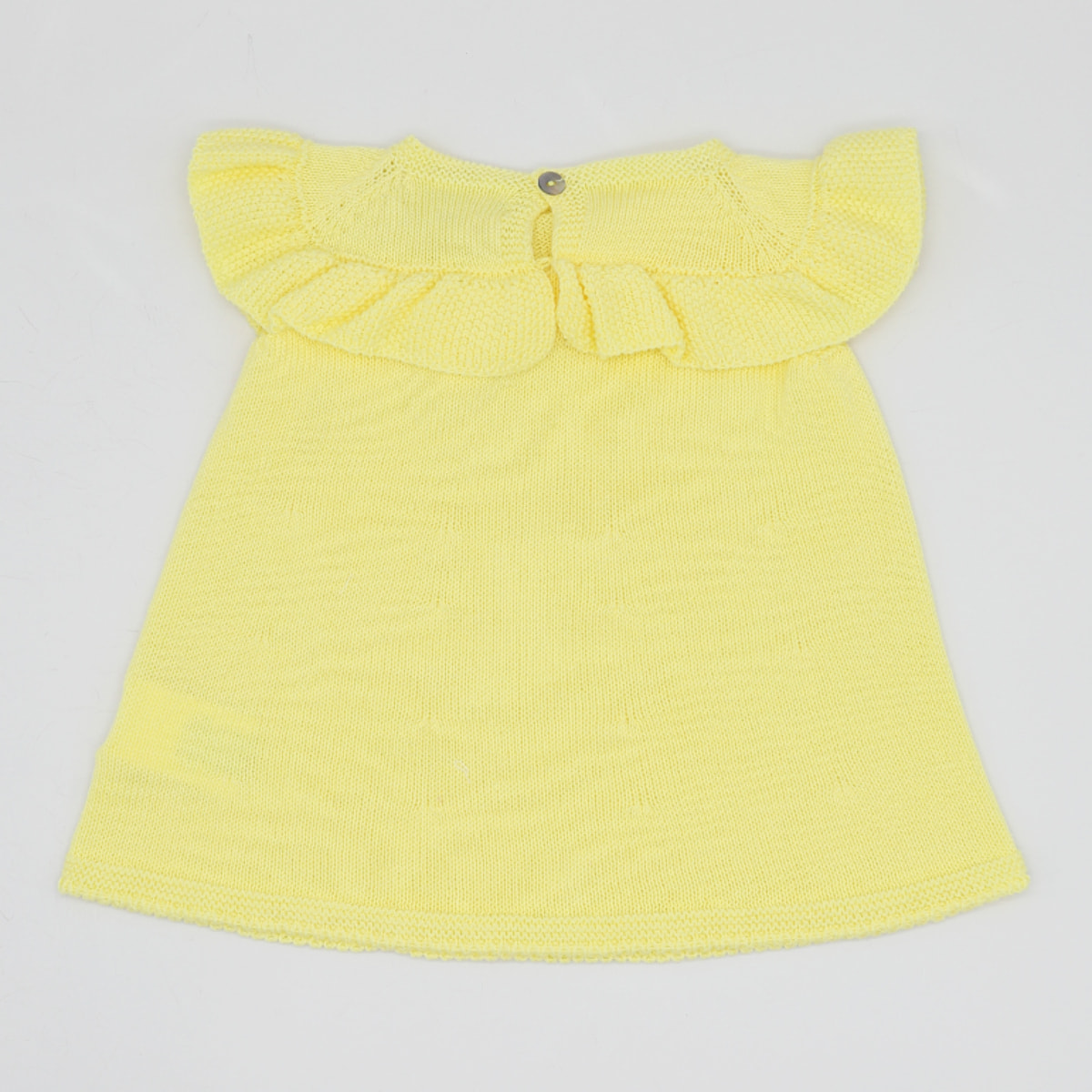 VESTIDO PUNTO AMARILLO VOLANTE