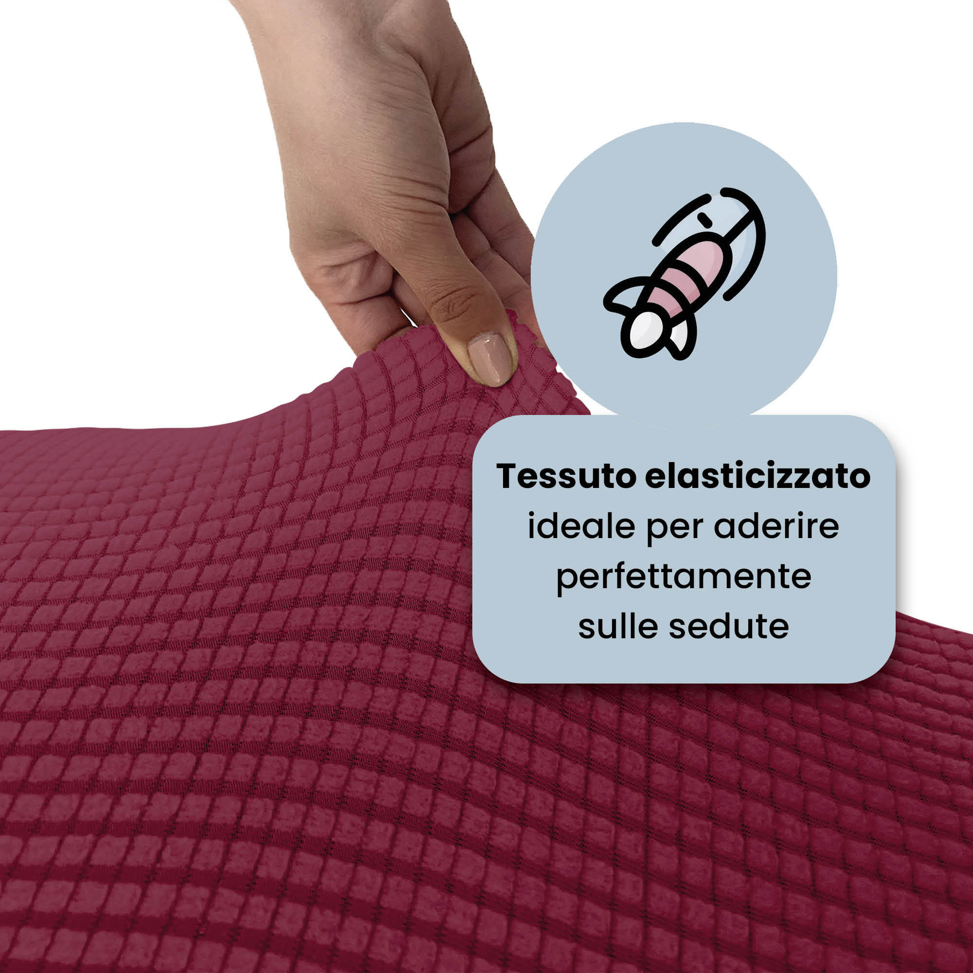 COPPIA VESTISEDIA CON SCHIENALE LESLIE, Microfibra/Elastan - BORDEAUX