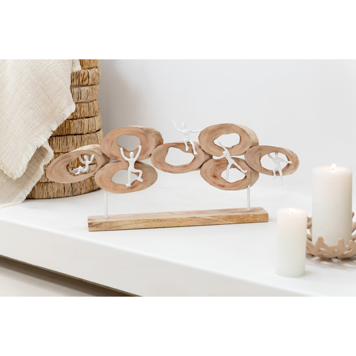 J-Line décoration personnages Cercles Sur pied - bois - naturel