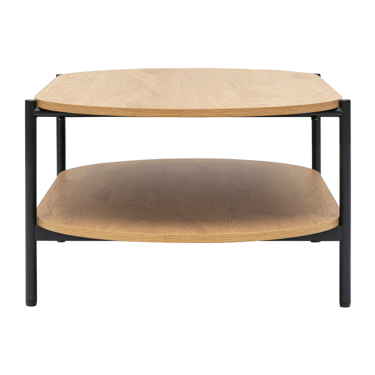 Table basse ovale finition bois clair chêne et métal L115 cm BRUNA