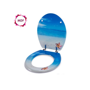 Abattant wc MDF PARADISE Bleu - Charnières Inox MSV