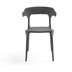 Set di sedie CODAQUES in polipropilene grigio, impilabili