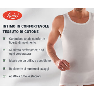 3 Canotte da Uomo 100% Cotone LIABEL Art. 4428