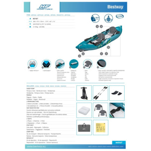 Bestway Kayak gonflable 2 places Waypoint Elite X2 382 cm