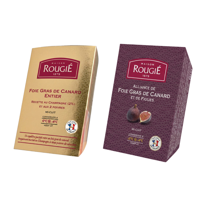 Le duo de Foie Gras de canard entier Figues et Champagne - 2x180g