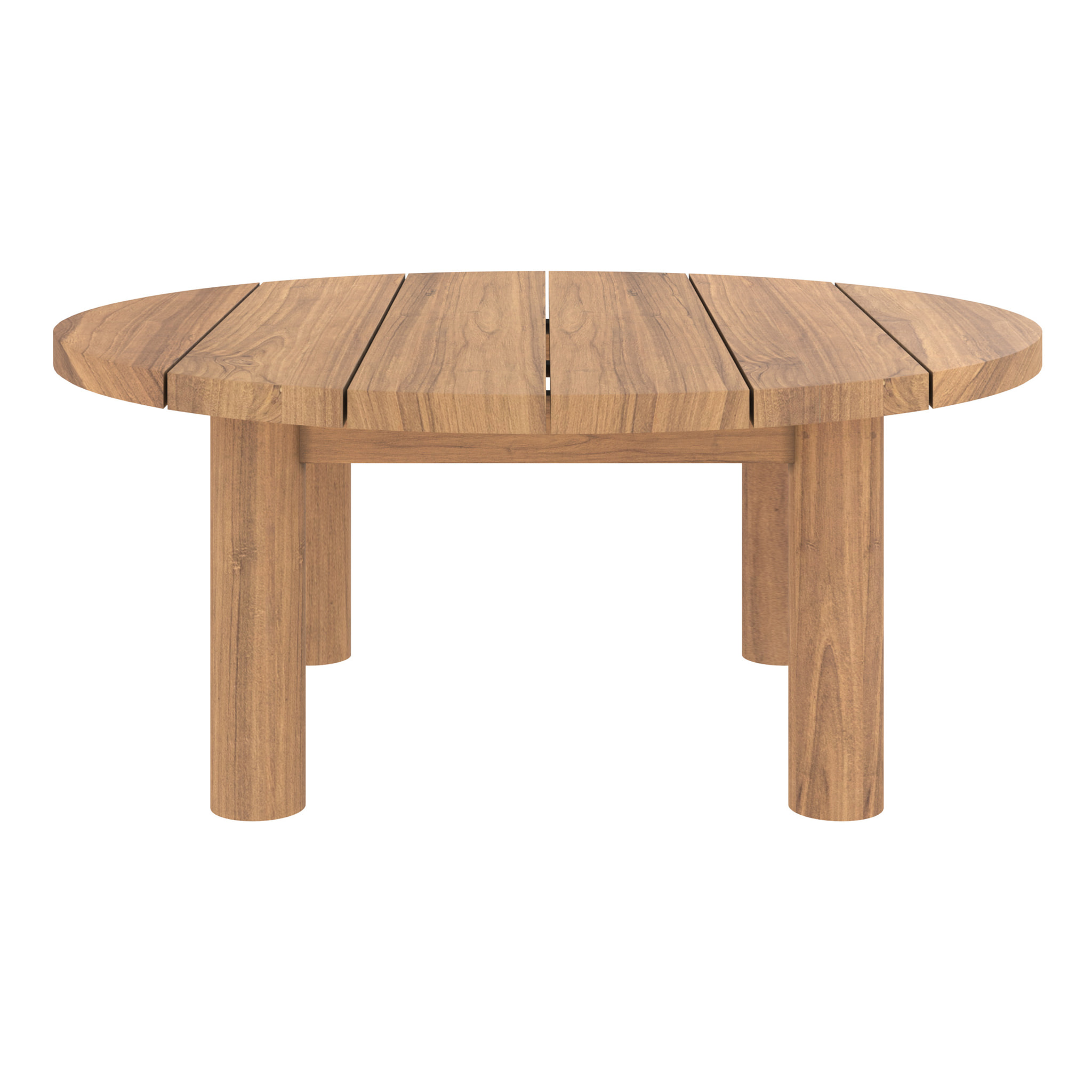Salon de jardin en teck massif avec un canapé et une table basse ronde - Aurland