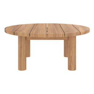 Salon de jardin en teck massif avec un canapé et une table basse ronde - Aurland