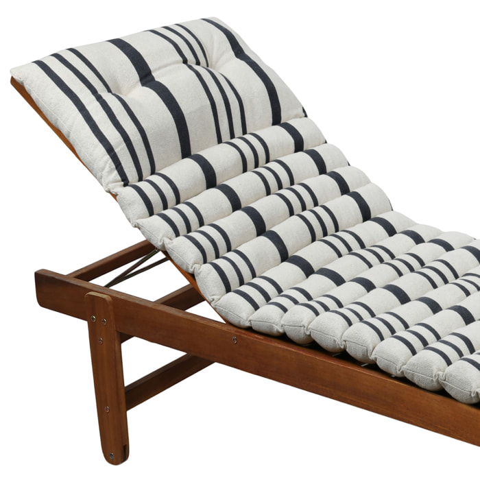 Matelas bain de soleil extérieur à rayures - Gris Foncé