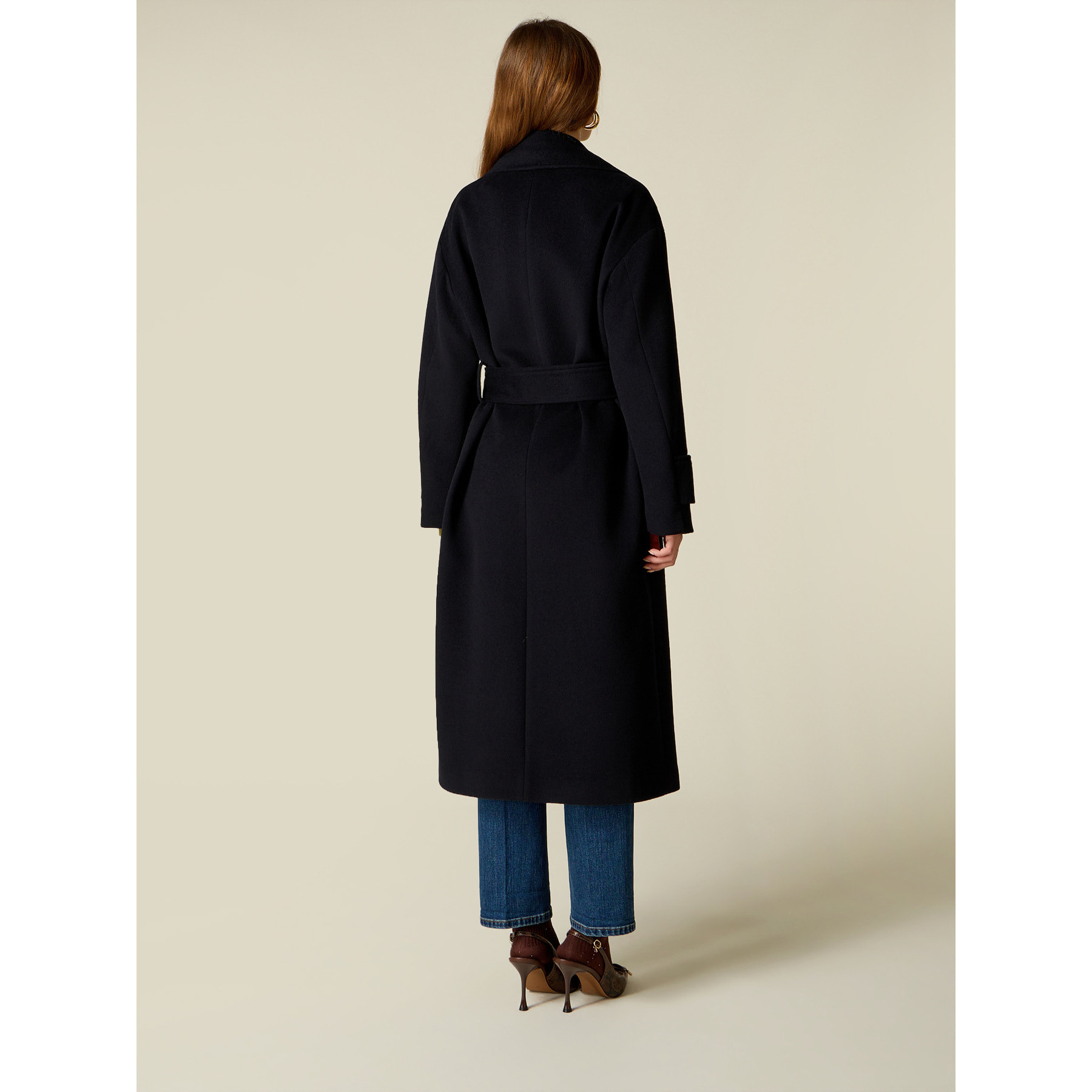 Oltre - Cappotto doppiopetto misto lana - Blu