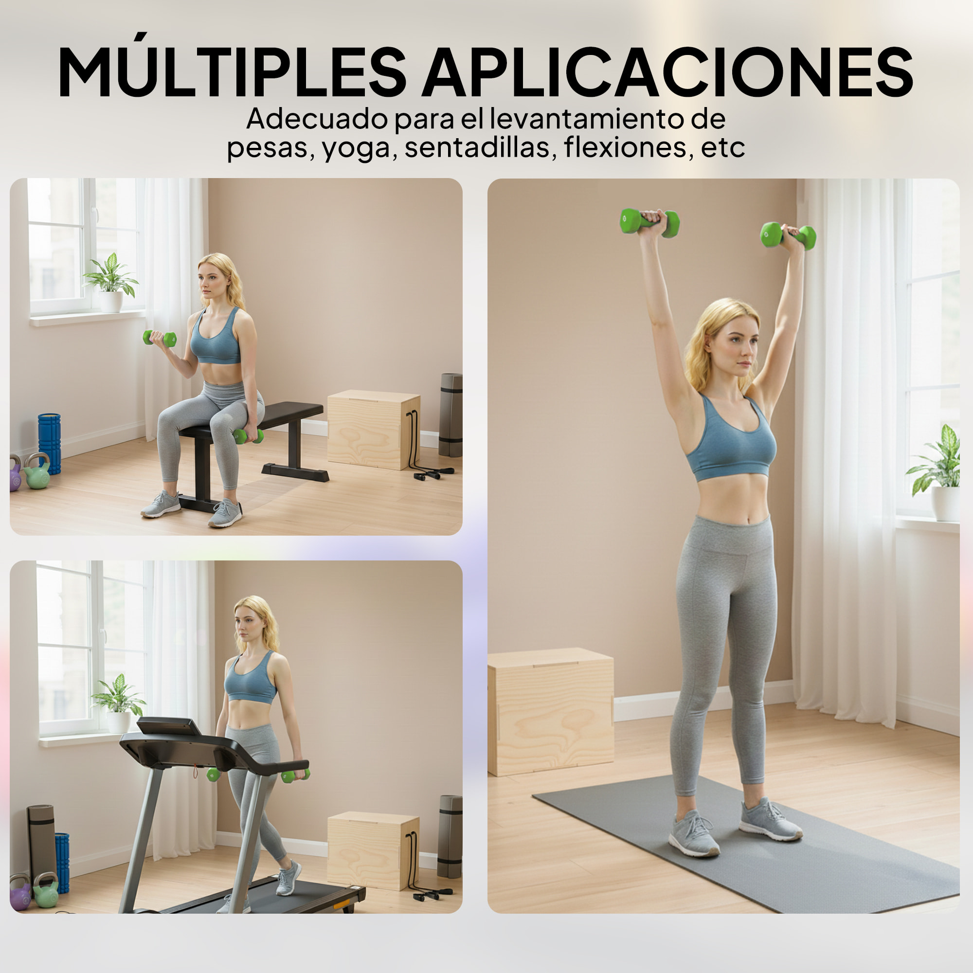 Juego de 8 Mancuernas Hexagonales 20 KG de 4 Pares 4 kg 3 kg 2 kg 1 kg Mancuernas de Neopreno con Revestimiento Antideslizantes Pesas para Gimnasio en Casa Ejercicio Entrenamiento Multicolor