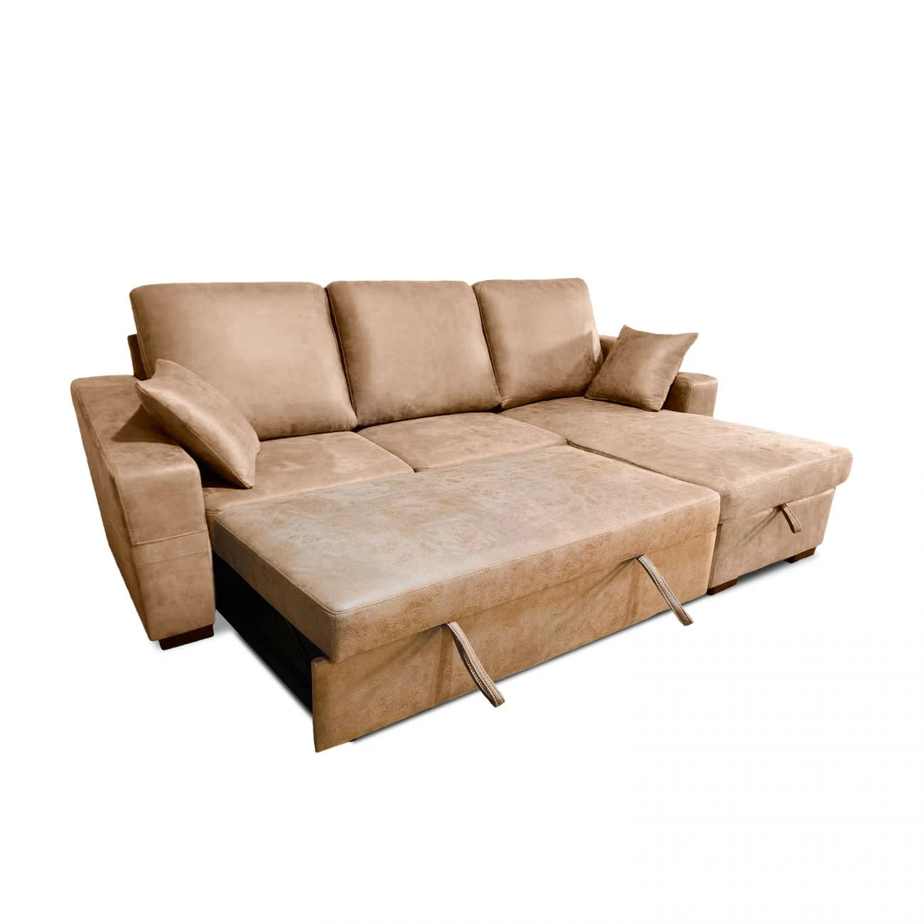 Sofá cama con chaiselongue reversible 4 plazas Edna Piedra