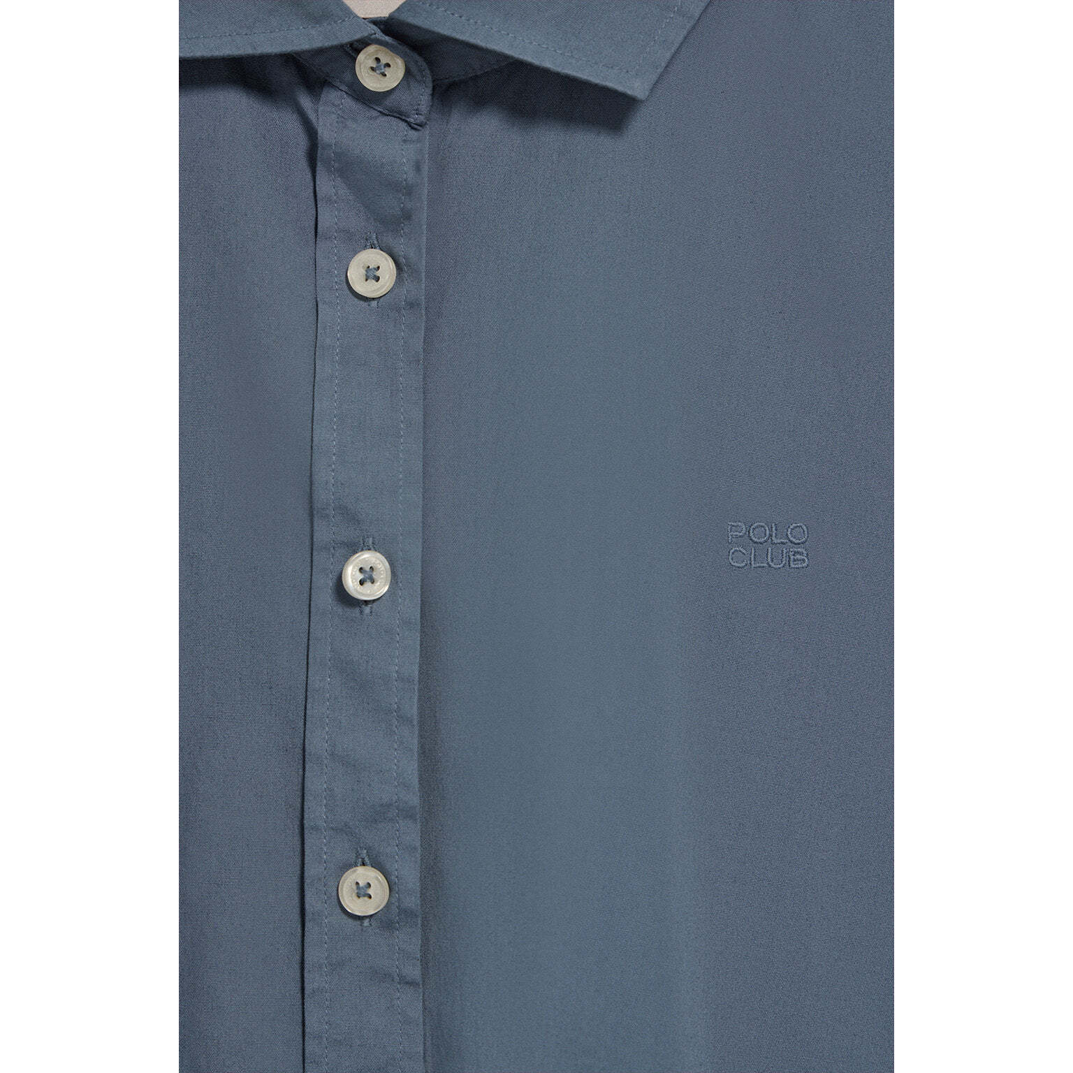Camisa loose fit azul denim con logo block Polo Club