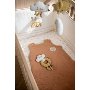 Lot de 2 draps housse bébé en coton bio blanc