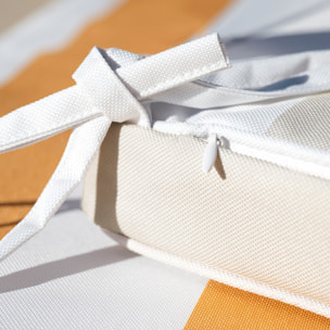 Galette de chaise imperméable déhoussable à rayures ARCACHON - Lin