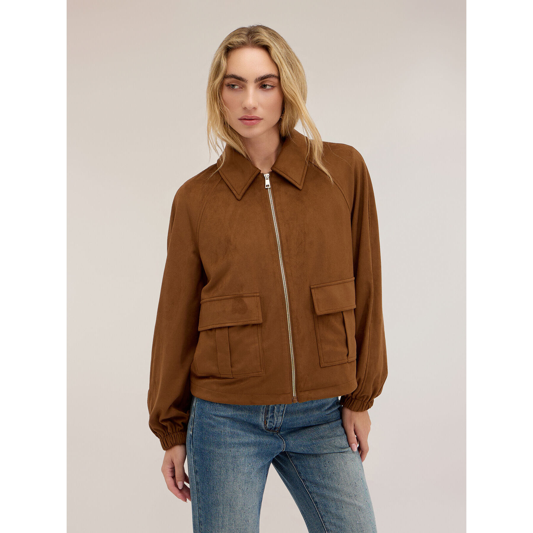 Motivi - Giubbotto con maniche raglan - Marrone