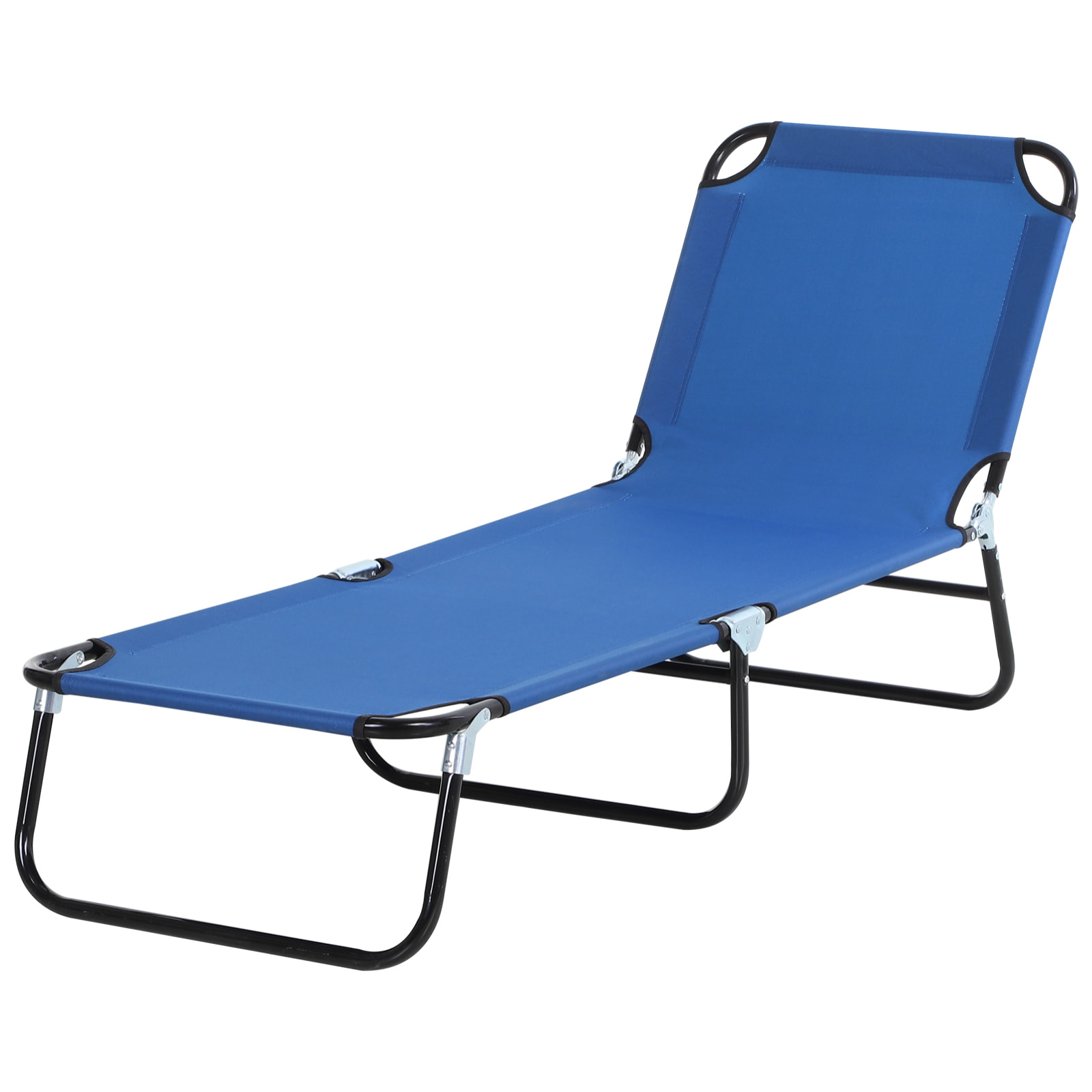 Tumbona Plegable Reclinable con ángulo Ajustable de 5 Posiciones para Jardín Exterior Piscina Terraza Camping Carga 120 kg 188x56x28 cm Azul