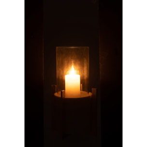 J-Line photophore Base - marbre/métal - gris/champagne - large